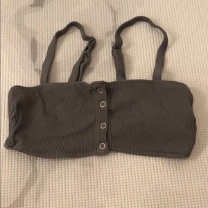 Grey button bathing suit